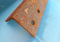 100 mm x 75 mm x 8 mm Mild Steel Angle Iron 3.565 Mtr - Used Stock Rusty