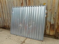 Solid Galv Steel Temporary Site Fence Panels / Hoarding Panels 1.850 Mtr High x 2.150 Mtr Wide - Used