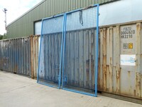 Steel Double Gates 3.150 Mtr O/a Width, 3.410 Mtr High O/a no Posts - Blue - Used
