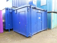 12ft x  10ft Blue Anti Vandal Toilet Block 2 + 1 / Cabin / Store / Container (ref 2679) - Second Hand  - Toilet Block