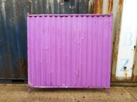 Solid Galv Steel Temporary Site Fence Panels / Hoarding Panels 2.000 Mtr High x 2.050 Mtr Wide - Purple - Used