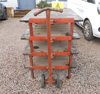 Used Antique Wooden Tuglift (willmot, Dudley) Trolley Set / Bundle of 4 no Plus 1 no Handle