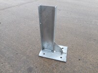 Used  Crash Barrier / Armco Post 560 mm High - Damaged - Galvanised i Bolt Down 150mm x 75mm