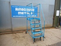 Used Mobile Warehouse Step Ladder 1170mm Rise 4 no Steps - Blue (stairs, Staircase, Container Access)