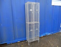 Used Wire Mesh Cage Locker 600mm Wide 1980mm High - 4 no Doors