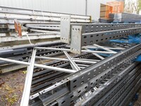 Link 51 Pallet Racking Upright Frame  8.850 Mtr x 1100 mm With Feet Used  Dark Grey  Industrial Steel Rack - Shelving - Storage - Not Redirack, Dexion, Planned Storage, or Stakrak