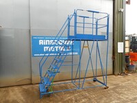 Used Mobile Warehouse Step Ladder 2000mm Rise 7 no Steps - Blue (stairs, Staircase, Container Access) Ref 1