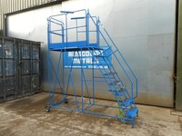 Used Mobile Warehouse Step Ladder 2000mm Rise 7 no Steps - Blue (stairs, Staircase, Container Access) Ref 2