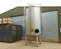 Used Stainless Steel Vertical Cylindrical Storage Pressure Tank 9000 Litres - Water/silo/salt/chemical