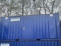 20 ft x  8 ft Blue Steel Storage Sea Container With Personnel Door (ref 2373) - Second Hand  - Store