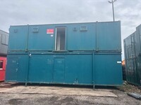 32ft x  10ft Blue / Green Toilet Block 6+1 / Cabin / Container -  Second Hand  - Toilet Block