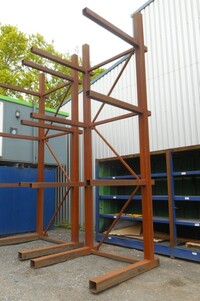 Used Vehicle Dismantler Car Storage Rack - Single Side 4 Tier - Cantilever Racking, Heavy Duty, Breakers, Stock Management