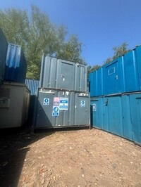 12ft x  10ft Grey Anti Vandal Toilet Block 2 + 1 / Cabin / Store / Container - Second Hand  - Toilet Block