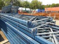 Mecalux Pallet Racking Upright Frame  4.000 Mtr x 1100 mm With Feet Used Grade 1  Dark Blue   Industrial Steel Racking - Shelving - Storage - Not Link 51, Dexion, Planned Storage, or Stakrak