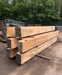 Used Oak Timber Beam - Wooden Post, 4400mm, Rustic, Reclaimed, Natural, Feature