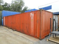 40 ft x  8 ft Red Steel Storage Sea Container (ref B5) - Second Hand - Store