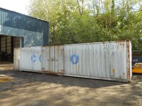 40 ft x  8 ft Pale Blue Steel Storage Sea Container (ref B10) - Second Hand - Store