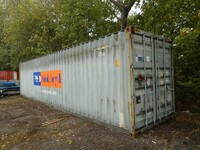 40 ft x  8 ft Grey Steel Storage Sea Container (ref B11) - Second Hand - Store