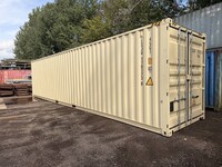 40 ft x  8 ft Cream High Cube Steel Storage Sea Container (ref B15) - Second Hand - Store