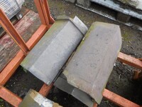 Used Grey Capped Angle Roof Ridge Tile - 105 Degree - 430mm Cover (damaged)