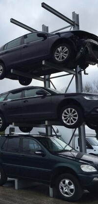 Used Vehicle Dismantler Car Storage Rack - Single Side 4 Tier - Cantilever Racking, Heavy Duty, Breakers, Stock Management, Galv