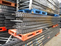 Link 51 Pallet Racking Upright Frame  4.950 Mtr x 900 mm no Feet Used Grade 1  Dark Grey  Industrial Steel Rack - Shelving - Storage - Not Redirack, Dexion, Planned Storage, or Stakrak