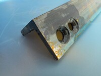 50mm x 50mm x 8 Mild Steel Angle Iron 3.000mtr   - Painted Black C/w Holes - Used