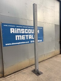 Used Galvanised Box Section Post - Mezzanine Floor / Gate Post 3010mm High With Base Plate