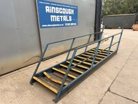 Used Steel Staircase 2.400 Mtr O/a Rise High 0.900 Mtr Internal Width  - C/w Handrail