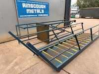 Used Steel Staircase With Landing 2.590 Mtr O/a Rise High 0.900 Mtr Internal Width  - C/w Handrail