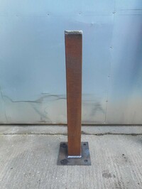 Used Bolt Down Bollard / Post 1100mm High - Capped - 120x120mm Box - Self Colour - Made to Order