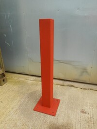 Used Bolt Down Bollard / Post 1100mm High - Capped - 120x120mm Box - Red Primer - Made to Order