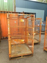 Used Gas Bottle Cage - no Roof, 2 Doors - 1900mm High - Orange / Cylinder / Storage / Security Cage