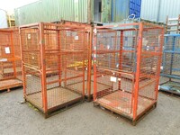 Used Gas Bottle Cage - no Roof, 2 Doors - 1900mm High - Red / Cylinder / Storage / Security Cage