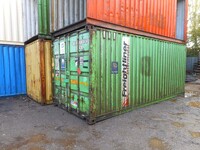 20 ft x  8 ft Green Steel Storage Sea Container (ref Nd1a) - Second Hand - Store