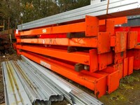 Used Box Section Post - Mezzanine Floor / Gate Post 4650mm High With Top & Base Plate